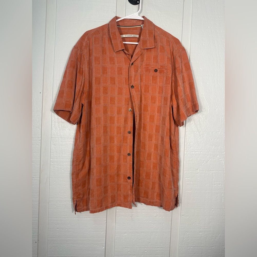 Axis Modern Coast Men’s Orange Short Sleeve Button Down Shirt Size XL EUC